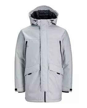 Мужская парка с капюшоном Jack & Jones, светло-серый