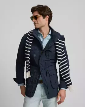 Мужская парка в стиле милитари Silbon, тёмно-синий