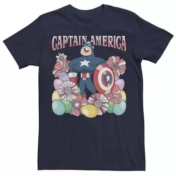 Мужская пасхальная футболка Marvel «Капитан Америка собирает яйца с 41 года» Licensed Character
