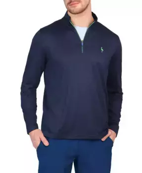 Мужская перфорированная сетчатая производительная водолазка с молнией до четверти Tailorbyrd, синий