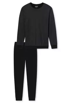 Мужская пижама-двойка Комплект - длинный, круглый вырез, с рисунком uncover by SCHIESSER, темно-синий