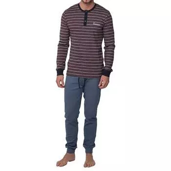 Мужская пижама интерлок с длинными рукавами a0chj Abanderado, синий