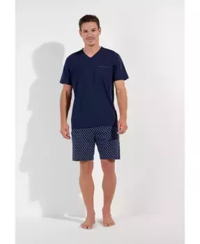 Мужская пижама короткая Salvador HOM USA, синий