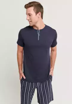 Мужская пижама с короткими рукавами и карманом Jockey, темно-синий