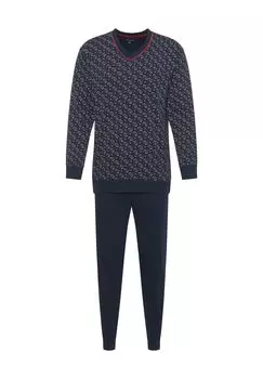Мужская пижама с V-образным вырезом Dunmore, цвет Marine