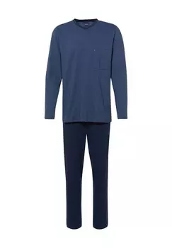 Мужская пижама с v-образным вырезом и нагрудным карманом AMMANN, цвет 22 Dunkelblau