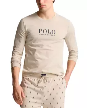Мужская пижамная футболка из 100% хлопка Polo Ralph Lauren, серый