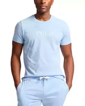 Мужская пижамная футболка из 100% хлопка Polo Ralph Lauren, голубой