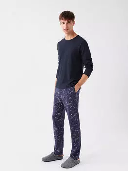 Мужская пижамная нижняя часть стандартной формы LC WAIKIKI, синий-темно-синий