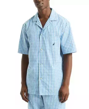 Мужская пижамная рубашка Crafted Plaid Camp Sleep Nautica, синий