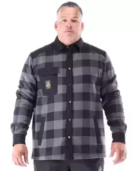 Мужская плотная фланелевая рабочая рубашка – теплая и прочная рубашка на пуговицах RefrigiWear, черный