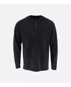 Мужская плотная винтажная хлопковая футболка с длинным рукавом Henley Thorogood, коричневый/бежевый