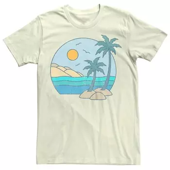 Мужская пляжная футболка с портретным рисунком Generic, цвет Natural