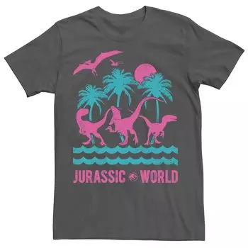Мужская пляжная футболка в стиле ретро с изображением динозавра Jurassic World Two Licensed Character