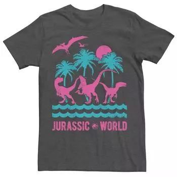 Мужская пляжная футболка в стиле ретро с изображением динозавра Jurassic World Two Licensed Character