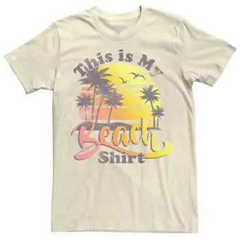 Мужская пляжная рубашка с градиентом и футболкой This Is My Beach Licensed Character