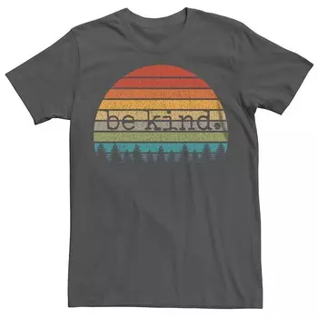 Мужская поднимающая настроение футболка Sun Vintage Be Kind с рисунком Licensed Character, цвет Charcoal