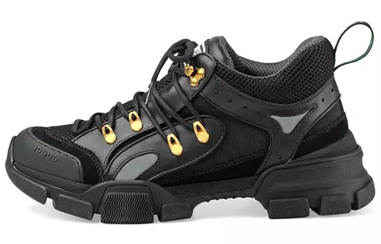 Ботинки походные Gucci Flashtrek мужские, черный / золотой