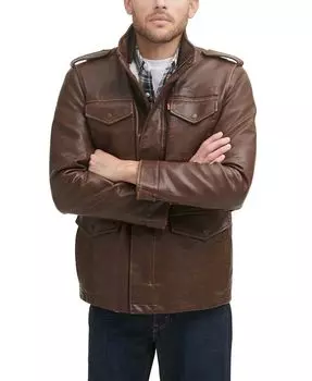 Мужская полевая куртка из искусственной кожи с четырьмя карманами Levi's, коричневый