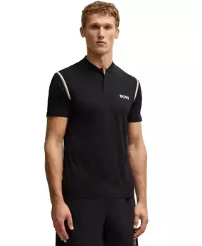 Мужская поло Active Slim-Fit с контролем влажности Hugo Boss, черный