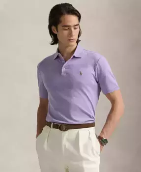 Мужская поло из мягкого хлопка Custom Slim Fit Polo Ralph Lauren, фиолетовый
