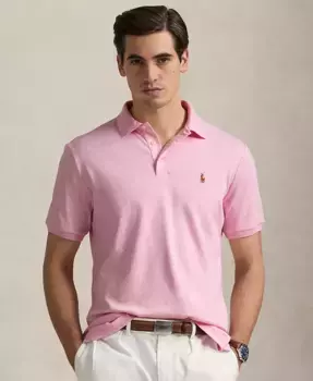 Мужская поло из мягкого хлопка Custom Slim Fit Polo Ralph Lauren, розовый
