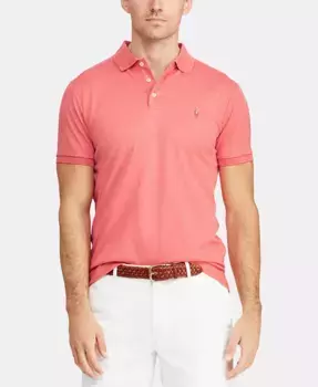 Мужская поло из мягкого хлопка Custom Slim Fit Polo Ralph Lauren, розовый