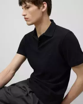 Мужская поло из органического хлопка пике Adolfo Dominguez, черный