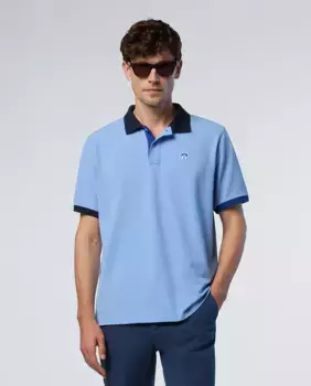 Мужская поло из органического хлопка с коротким рукавом North Sails, светло-голубой