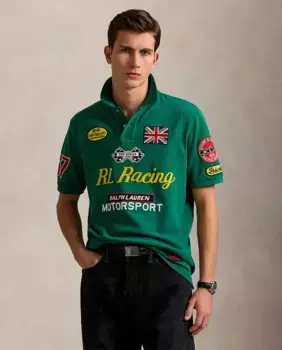 Мужская поло из пике Classic Fit Polo Ralph Lauren, зеленый