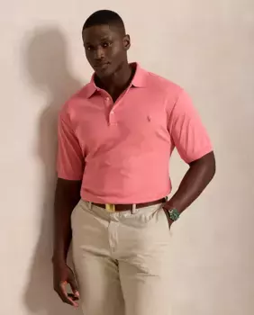 Мужская поло из пима-хлопка Classic fit большие размеры Polo Ralph Lauren, цвет Rosa Colorete