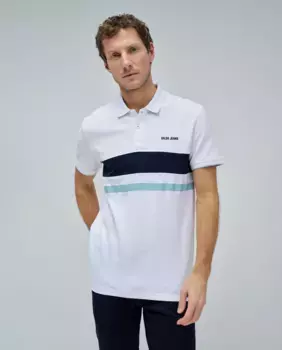 Мужская поло с брендингом Salsa Jeans, белый