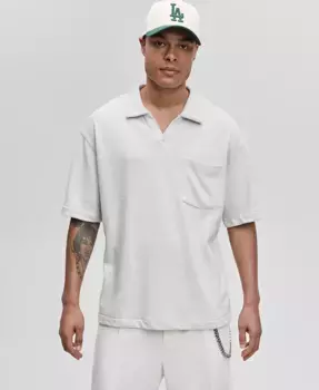 Мужская поло с фактурной вязкой Mode of One, серый