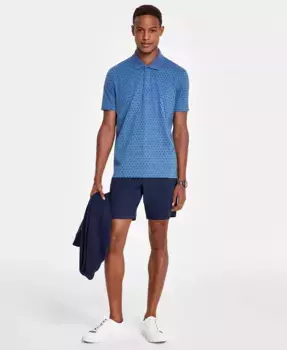 Мужская поло с геометрическим круговым принтом Alfani, синий