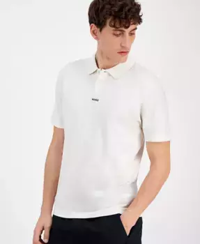 Мужская поло с коротким рукавом и логотипом Dangula свободного кроя Hugo Boss, белый