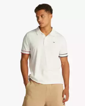 Мужская поло с коротким рукавом и облегающим силуэтом Tommy Jeans, белый