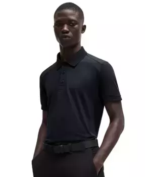 Мужская поло с полосатой вставкой Hugo Boss, синий