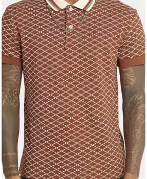 Мужская поло с принтом XXIII, коричневый
