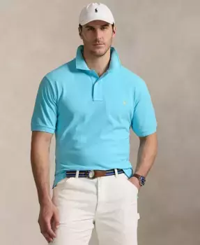 Мужская поло The Iconic Mesh большого и высокого размера Polo Ralph Lauren, синий