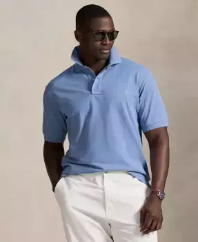 Мужская поло The Iconic Mesh большого и высокого размера Polo Ralph Lauren, синий