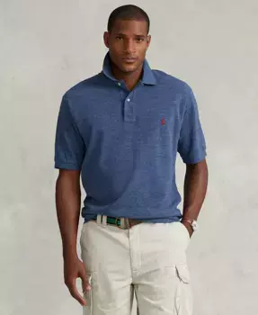 Мужская поло The Iconic Mesh большого и высокого размера Polo Ralph Lauren, синий