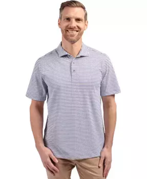 Мужская поло Virtue Eco Pique Stripe из переработанного материала Cutter & Buck, красный