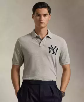 Мужская поло Yankees Polo Ralph Lauren, серый