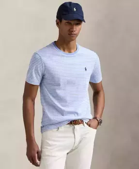 Мужская полосатая футболка Classic-Fit из джерси Polo Ralph Lauren, синий