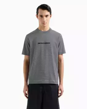 Мужская полосатая футболка прямого кроя Emporio Armani, мультиколор