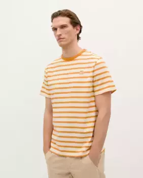 Мужская полосатая хлопковая футболка Scalpers, оранжевый