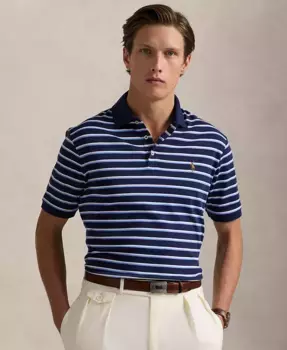 Мужская полосатая классическая поло из мягкого хлопка Polo Ralph Lauren, мультиколор