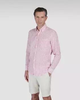 Мужская полосатая льняная рубашка больших размеров Paul & Shark, мультиколор