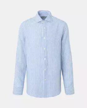 Мужская полосатая льняная рубашка Emidio Tucci, синий