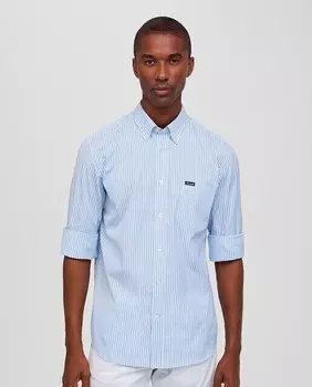 Мужская полосатая рубашка классического кроя Faonnable, светло-синий